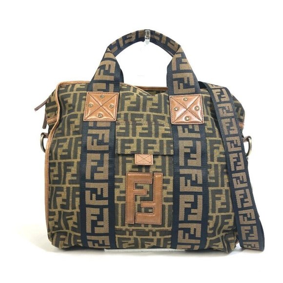 FENDI Zucca FF pattern Hand Bag 2WAY bag Shoulder Bag Tote Bag - Picture 1 of 14